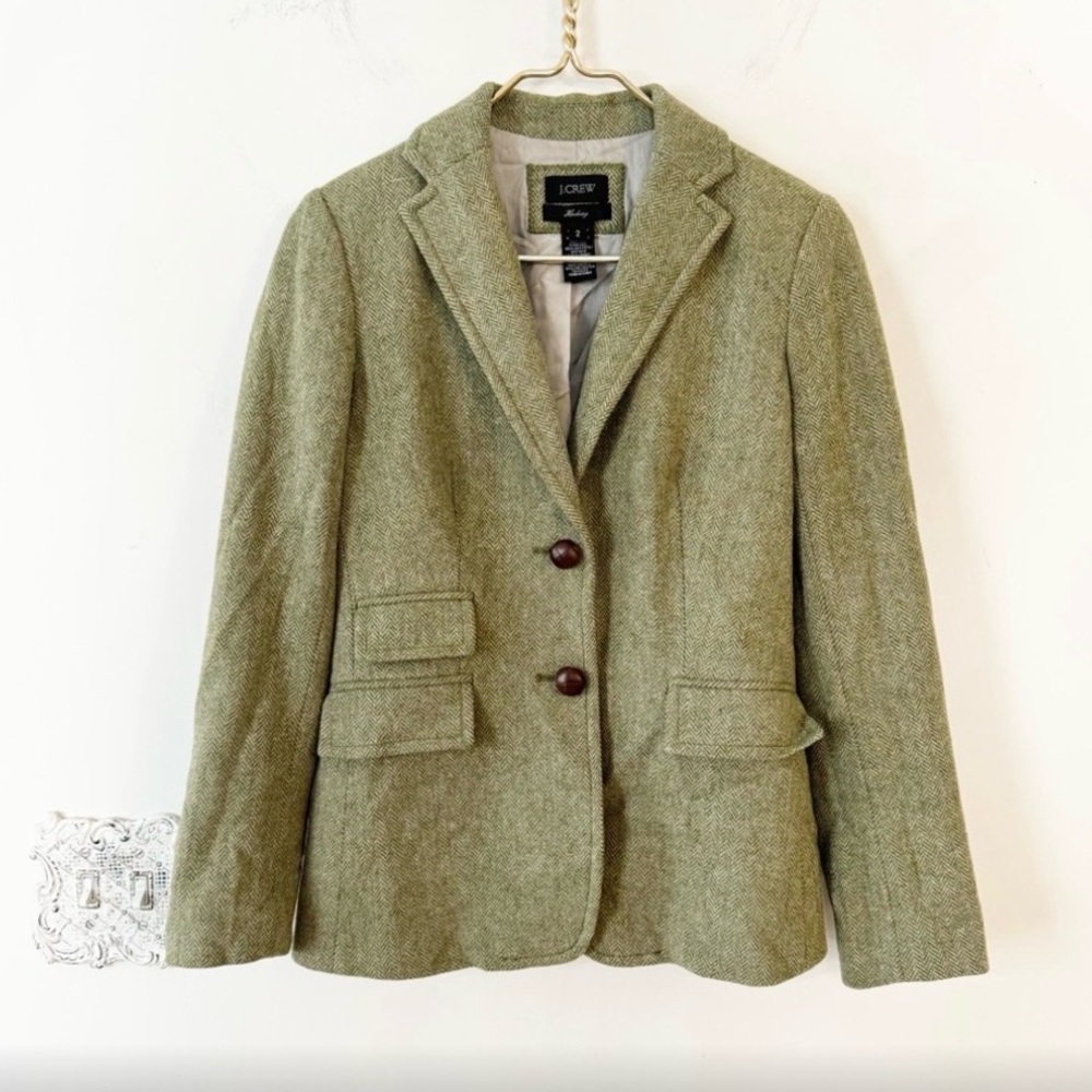 J. Crew Olive Green Wool Blazer Jacket
